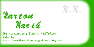 marton marik business card